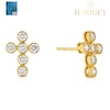 Thumbnail Image 1 of Harriet Sterling Silver & 18ct Yellow Gold Plated Vermeil  0.50ct Lab-Grown Diamond Cross Dew Drop Stud Earrings