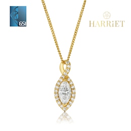 Harriet Sterling Silver & 18ct Yellow Gold Plated Vermeil 0.50ct Lab-Grown Diamond Twist Pendant Necklace
