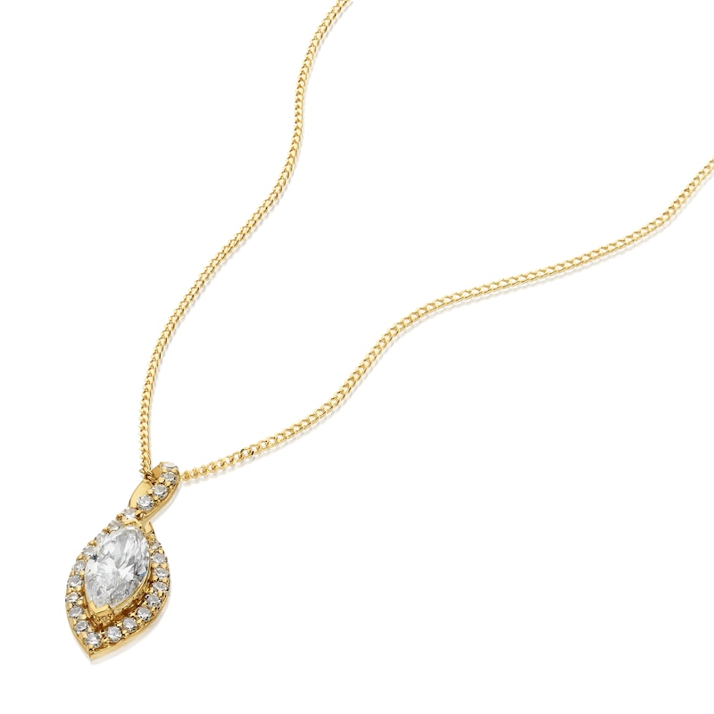 Main Image 2 of Harriet Sterling Silver & 18ct Yellow Gold Plated Vermeil 0.50ct Lab-Grown Diamond Twist Pendant Necklace