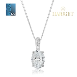 Harriet 9ct White Gold 0.50ct Lab-Grown Diamond Oval Pendant Necklace