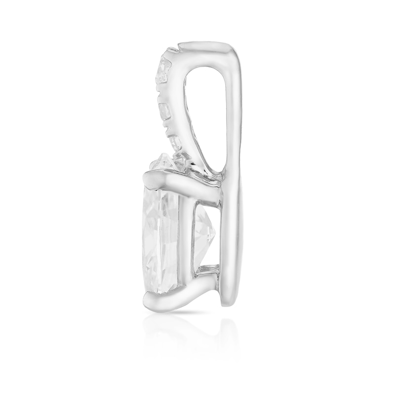 Main Image 4 of Harriet 9ct White Gold 0.50ct Lab-Grown Diamond Oval Pendant Necklace