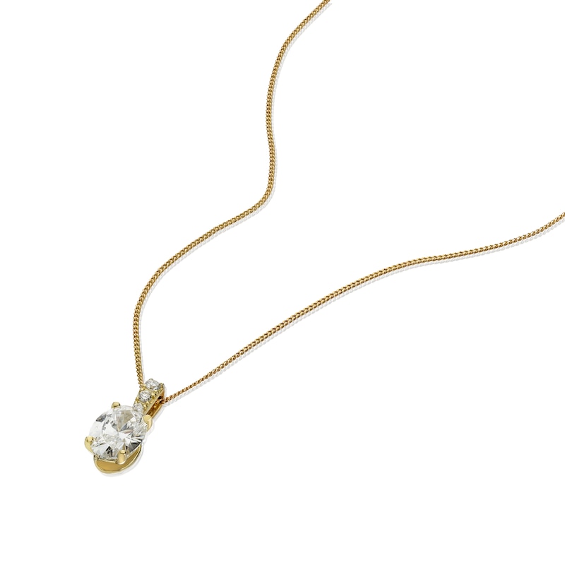 Main Image 2 of Harriet 9ct Yellow Gold 0.50ct Lab-Grown Diamond Oval Pendant Necklace