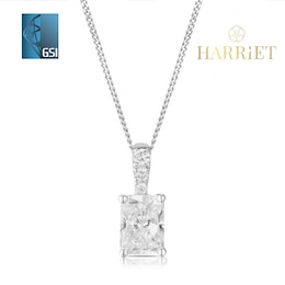 Harriet 9ct White Gold 0.50ct Lab-Grown Diamond Baguette Pendant Necklace