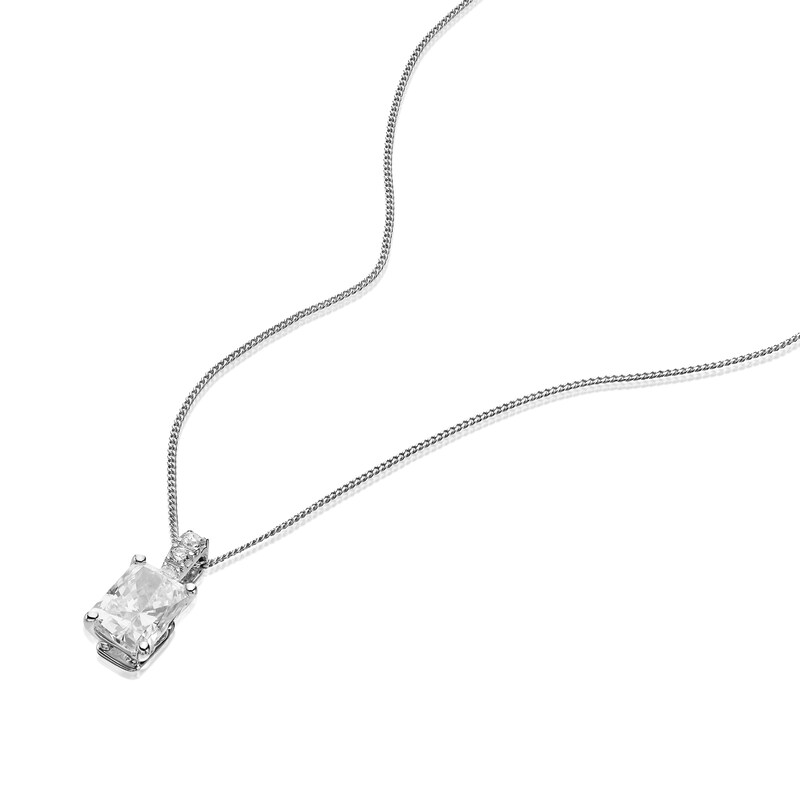 Main Image 2 of Harriet 9ct White Gold 0.50ct Lab-Grown Diamond Baguette Pendant Necklace