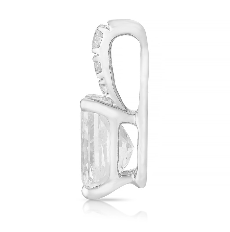 Main Image 4 of Harriet 9ct White Gold 0.50ct Lab-Grown Diamond Baguette Pendant Necklace