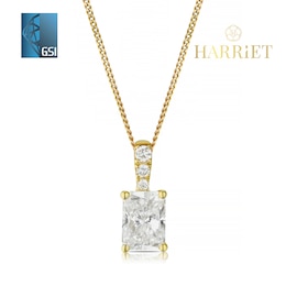 Harriet 9ct Yellow Gold 0.50ct Lab-Grown Diamond Emerald Cut Pendant Necklace