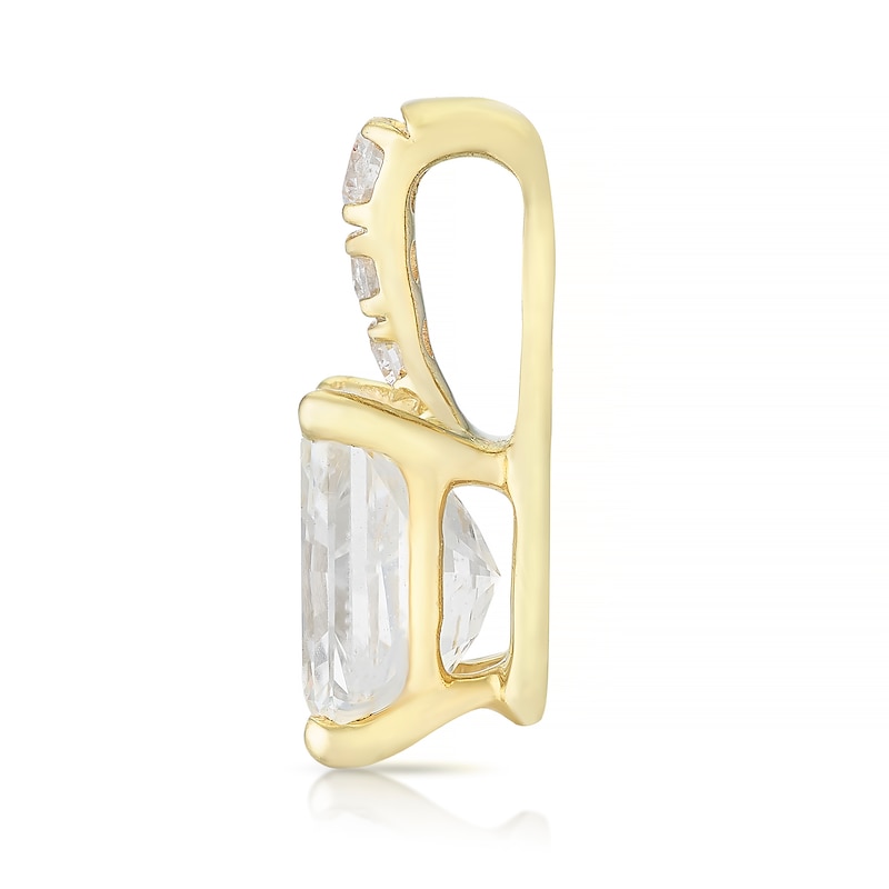 Main Image 4 of Harriet 9ct Yellow Gold 0.50ct Lab-Grown Diamond Emerald Cut Pendant Necklace