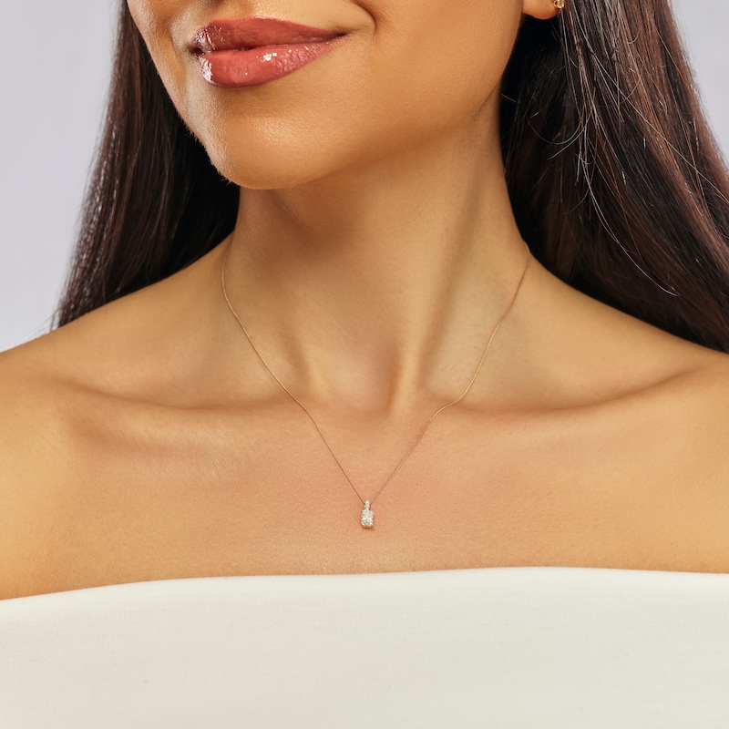 Main Image 5 of Harriet 9ct Yellow Gold 0.50ct Lab-Grown Diamond Emerald Cut Pendant Necklace