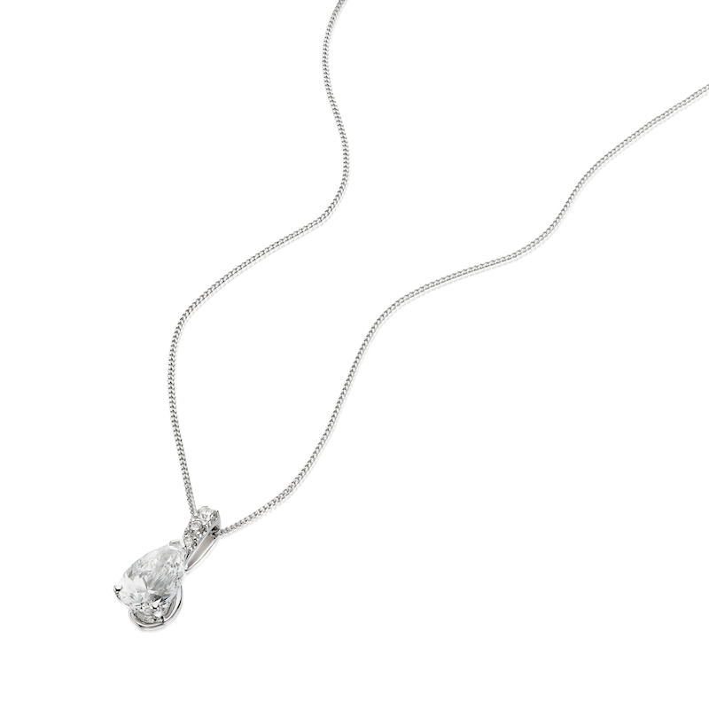 Main Image 2 of Harriet 9ct White Gold 0.50ct Lab-Grown Diamond Pear Pendant Necklace