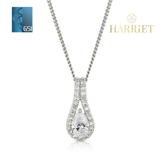 Harriet Sterling Silver 0.33ct Lab-Grown Diamond Pear Halo P