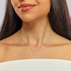 Thumbnail Image 4 of Harriet Sterling Silver  0.33ct Lab-Grown Diamond Pear Halo Pendant Necklace
