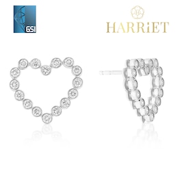 Harriet Sterling Silver 0.50ct Lab-Grown Diamond Heart Stud Earrings