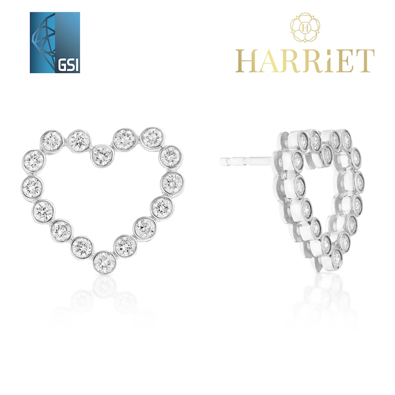 Main Image 1 of Harriet Sterling Silver 0.50ct Lab-Grown Diamond Heart Stud Earrings