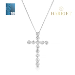 Harriet Sterling Silver 0.50ct Lab-Grown Diamond Cross Pendant Necklace