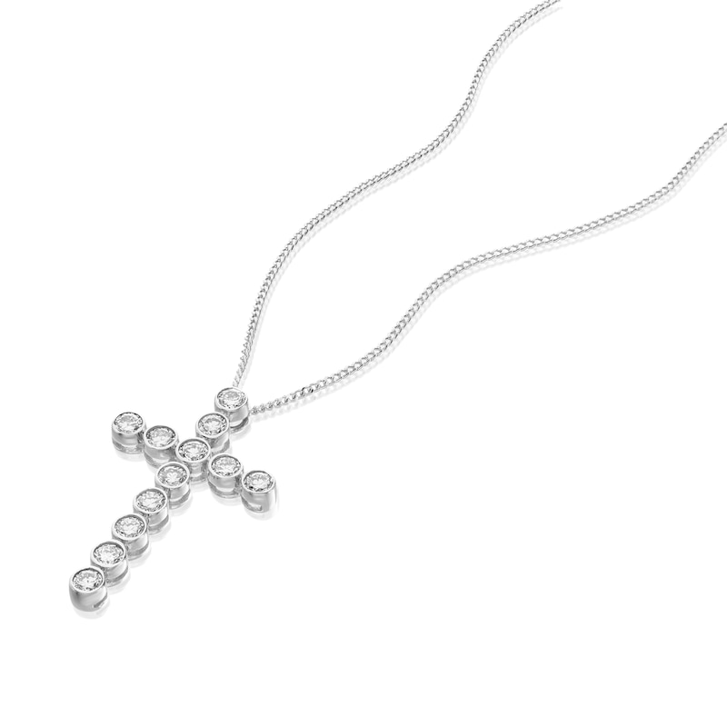 Main Image 2 of Harriet Sterling Silver 0.50ct Lab-Grown Diamond Cross Pendant Necklace