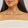 Thumbnail Image 4 of Harriet Sterling Silver 0.50ct Lab-Grown Diamond Cross Pendant Necklace