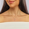 Thumbnail Image 4 of Harriet Sterling Silver & 18ct Yellow Gold Plated Vermeil 0.50ct Lab-Grown Diamond Cross Pendant Necklace