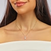 Thumbnail Image 4 of Harriet Sterling Silver & 18ct Yellow Gold Plated Vermeil 1ct Lab-Grown Diamond Graduate Dew Drop Pendant Necklace