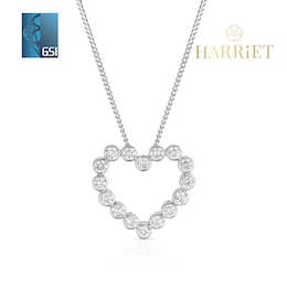 Harriet Sterling Silver  0.50ct Lab-Grown Diamond Heart Pendant Necklace