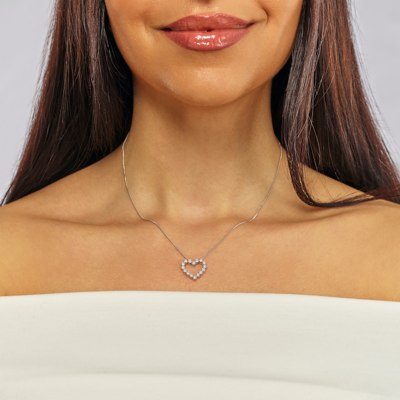 Main Image 4 of Harriet Sterling Silver  0.50ct Lab-Grown Diamond Heart Pendant Necklace