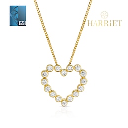 Harriet Sterling Silver & 18ct Yellow Gold Plated Vermeil 0.50ct Lab-Grown Diamond Heart Pendant Necklace