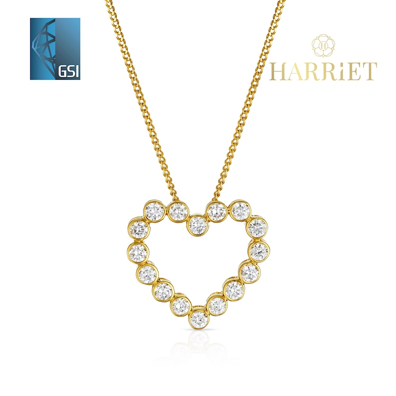 Main Image 1 of Harriet Sterling Silver & 18ct Yellow Gold Plated Vermeil 0.50ct Lab-Grown Diamond Heart Pendant Necklace