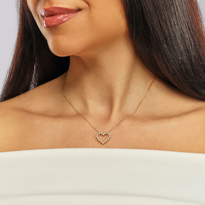Main Image 4 of Harriet Sterling Silver & 18ct Yellow Gold Plated Vermeil 0.50ct Lab-Grown Diamond Heart Pendant Necklace