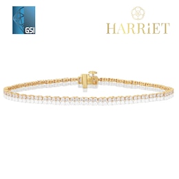 Harriet Sterling Silver & 18ct Yellow Gold Plated Vermeil 2ct Lab-Grown Diamond Line Bracelet