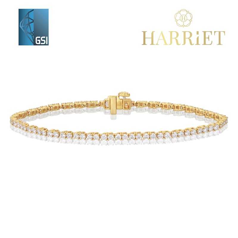 Main Image 1 of Harriet Sterling Silver & 18ct Yellow Gold Plated Vermeil 3ct Lab-Grown Diamond Line Bracelet