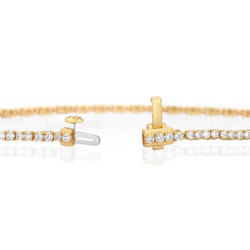 Main Image 3 of Harriet Sterling Silver & 18ct Yellow Gold Plated Vermeil 3ct Lab-Grown Diamond Line Bracelet