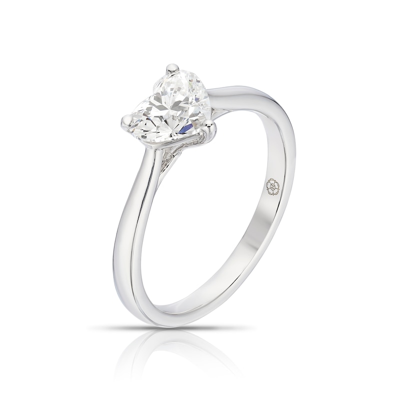 Main Image 2 of Harriet Platinum Heart Solitaire 1ct Lab Grown Diamond Ring