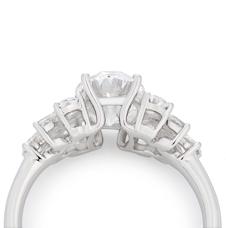 Main Image 4 of Harriet Platinum Oval Centre & Marquise Floral Trilogy 2ct Lab Grown Diamond Ring