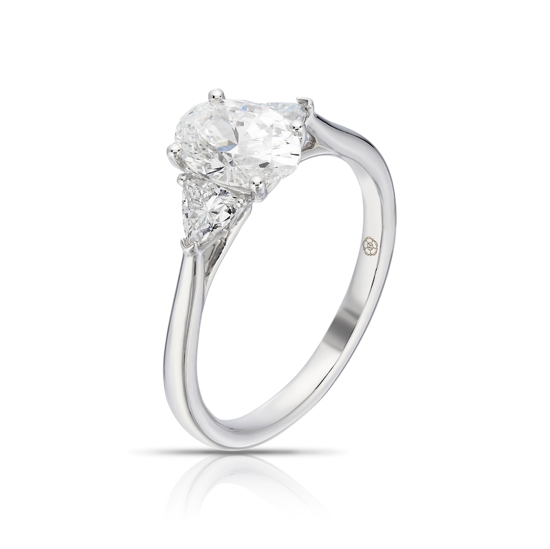 Main Image 2 of Harriet Platinum Oval Trilogy 1.25ct Lab Grown Diamond Ring