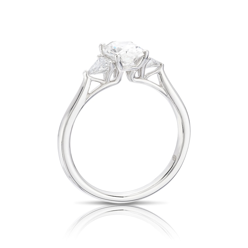Main Image 3 of Harriet Platinum Oval Trilogy 1.25ct Lab Grown Diamond Ring