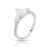 Thumbnail Image 2 of Harriet Platinum Pear Trilogy Stone Set Shoulders 1.40ct Lab Grown Diamond Ring