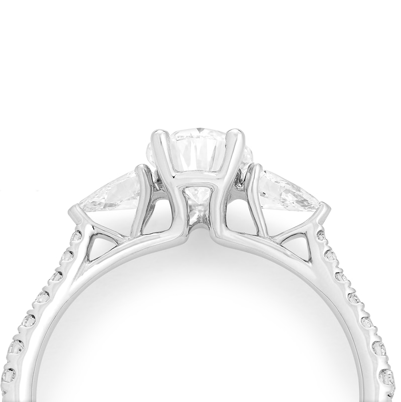 Main Image 4 of Harriet Platinum Pear Trilogy Stone Set Shoulders 1.40ct Lab Grown Diamond Ring