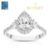 Thumbnail Image 1 of Harriet Platinum Pear Halo Trilogy & Trillion Set Shoulders 1.25ct Lab Grown Diamond Ring