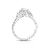 Thumbnail Image 3 of Harriet Platinum Pear Halo Trilogy & Trillion Set Shoulders 1.25ct Lab Grown Diamond Ring