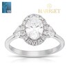 Thumbnail Image 1 of Harriet Platinum Oval Halo Trilogy & Heart Set Shoulders 1.50ct Lab Grown Diamond Ring