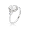 Thumbnail Image 2 of Harriet Platinum Oval Halo Trilogy & Heart Set Shoulders 1.50ct Lab Grown Diamond Ring