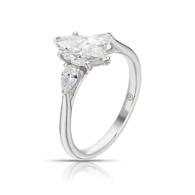 Main Image 2 of Harriet Platinum Marquise Trilogy 1.25ct Lab Grown Diamond Ring