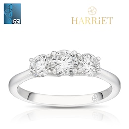 Harriet Platinum Round Trilogy 1ct Lab Grown Diamond Ring