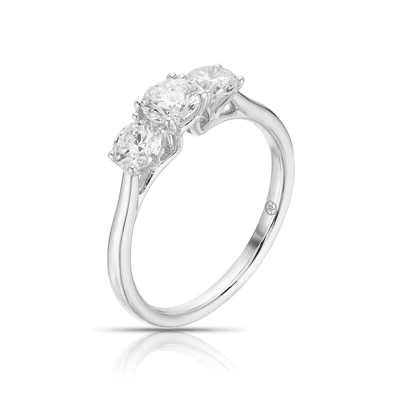 Main Image 2 of Harriet Platinum Round Trilogy 1ct Lab Grown Diamond Ring