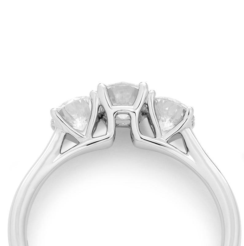 Main Image 4 of Harriet Platinum Round Trilogy 1ct Lab Grown Diamond Ring