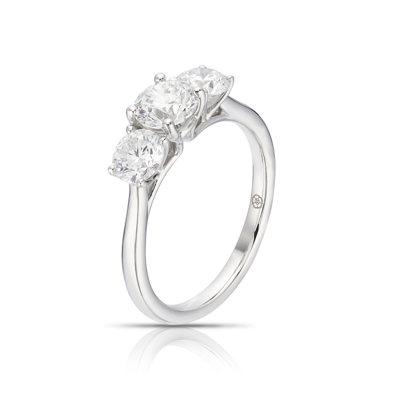 Main Image 2 of Harriet Platinum Round Trilogy 1.50ct Lab Grown Diamond Ring