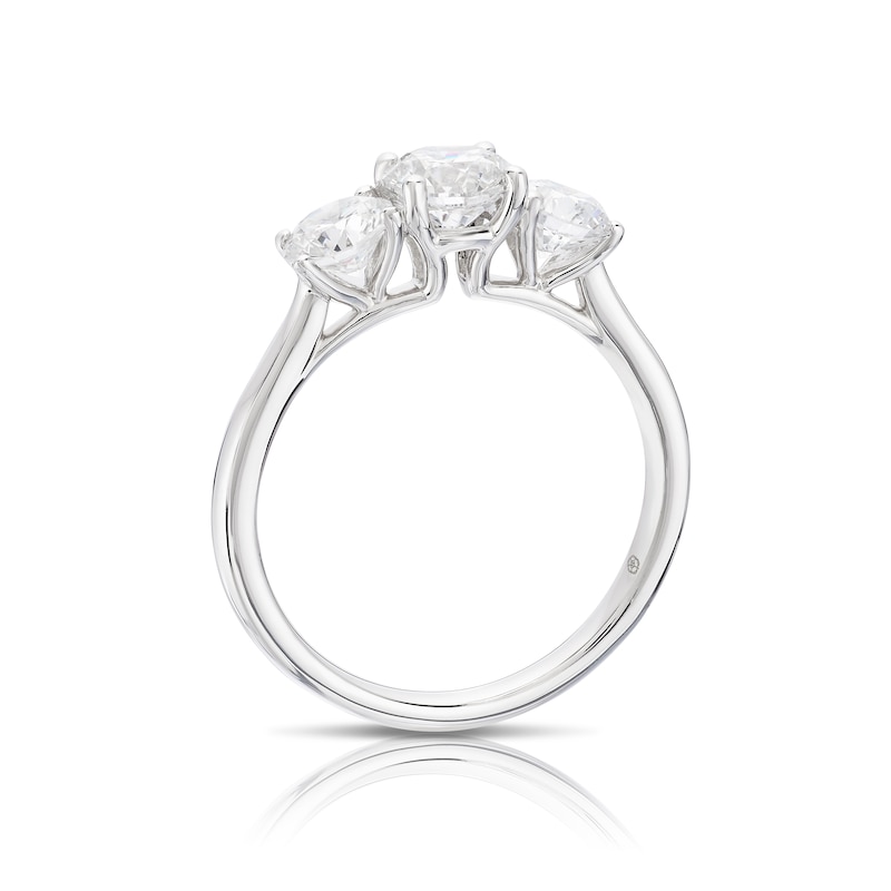 Main Image 3 of Harriet Platinum Round Trilogy 1.50ct Lab Grown Diamond Ring