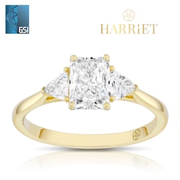Harriet 14ct Yellow Gold Radiant Trilogy 1.25ct Lab Grown Diamond Ring