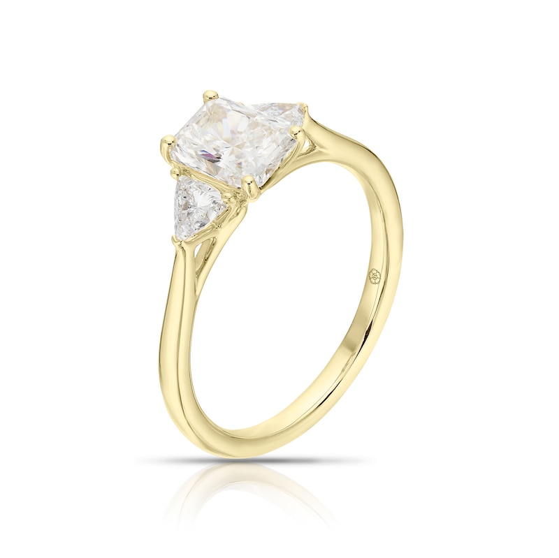 Main Image 2 of Harriet 14ct Yellow Gold Radiant Trilogy 1.25ct Lab Grown Diamond Ring