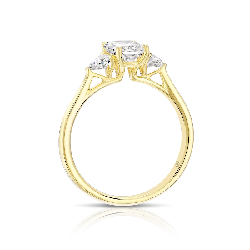 Main Image 3 of Harriet 14ct Yellow Gold Radiant Trilogy 1.25ct Lab Grown Diamond Ring