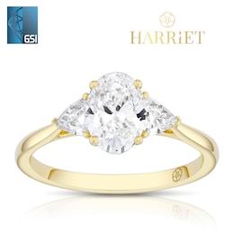 Harriet 14ct Yellow Gold Oval Trilogy 1.25ct Lab Grown Diamond Ring